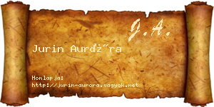 Jurin Auróra névjegykártya